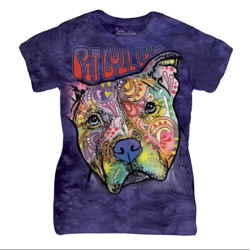 The Mountain Men’s Pitbull Luv Tie Dye Purple Crew Neck Short Sleeve T-Shirt 2XL